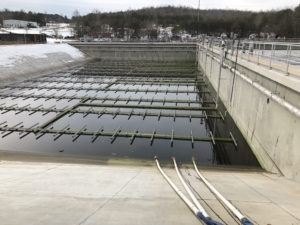 tube diffusers at wastewater treatment plant